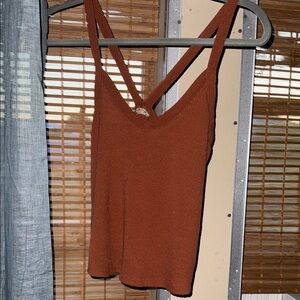 Free People copper/orange Ribbed tank